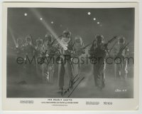 2j0477 CRAIG STEVENS signed 8x10.25 still '57 great image w/ men in hazard suits from Deadly Mantis!