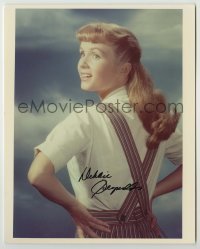 2j1096 DEBBIE REYNOLDS signed color 8x10 REPRO still '80s great super young portrait of the star!
