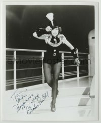 2j1123 ELEANOR POWELL signed 8x10 REPRO still '80s full-length in showgirl outfit on ship's deck!