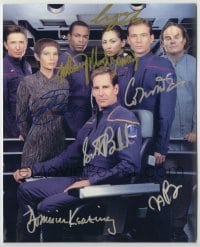 2j1126 ENTERPRISE signed color 8x10 REPRO still '01 by Scott Bakula and SIX other top cast!