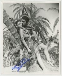 2j0511 GENE TIERNEY signed deluxe 8x10 still '42 tropical portrait with Tyrone Power in Son of Fury!
