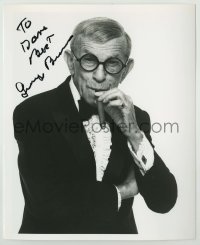 2j1139 GEORGE BURNS signed 8x10 REPRO still '80s great portrait with his trademark glasses & cigar!