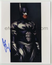 2j1140 GEORGE CLOONEY signed color 8x10 REPRO still '00s great portrait in costume as Batman!