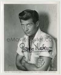 2j0516 GEORGE NADER signed 8.25x10 still '57 great close up with his arms crossed & shirt unbuttoned