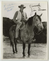 2j1168 JAMES ARNESS signed 8x10 REPRO still '90s on horse as Marshal Matt Dillon from TV's Gunsmoke!