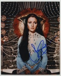 2j1178 JANE SEYMOUR signed color 8x10 REPRO still '90s c/u of the beautiful English star in costume!