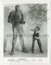 2j1188 JIMMY HUNT signed 8x10 REPRO still '80s cowering beside giant alien from Invaders From Mars!