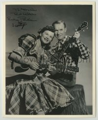 2j1249 LULU BELLE & SCOTTY signed 8x10 REPRO still '80s by both country singers with guitar/banjo!
