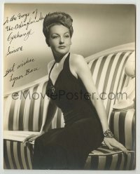 2j0576 LYNN BARI signed deluxe 7.25x9.25 still '40s sexy seated portrait wearing halter top dress!