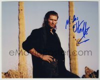 2j1267 MILES O'KEEFFE signed color 8x10 REPRO still '00s non-Tarzan close up standing in the desert!