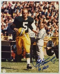 2j1279 PAUL HORNUNG signed color 8x10 REPRO still '80s the Green Bay Packers NFL football star!