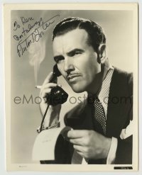 2j0601 PRESTON FOSTER signed 8x10 still '39 c/u with cigarette & phone from News Is Made At Night!