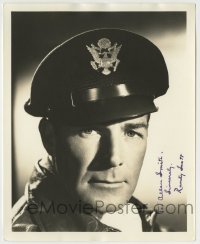 2j0605 RANDOLPH SCOTT signed deluxe 8x10 still '40s great portrait wearing military officer's cap!