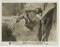 2j0604 RANDOLPH SCOTT signed 8x10.25 still '56 close up with gun from Seven Men From Now!