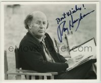2j1289 RAY HARRYHAUSEN signed 8x10 REPRO still '80s great candid image on movie set with script!