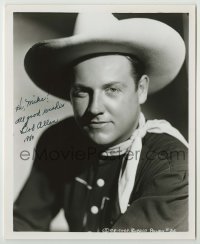 2j1296 ROBERT ALLEN signed 8.25x10 REPRO still '80 great cowboy portrait with hat & bandana!