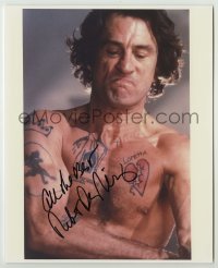 2j1304 ROBERT DE NIRO signed color 8x10 REPRO still '90s best close up with tattoos from Cape Fear!