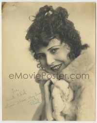 2j0629 RUTH ROLAND signed deluxe 7.5x9.5 still '20s c/u of the serial star wearing fur by Evans!