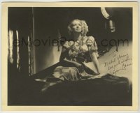 2j0647 VIRGINIA BRUCE signed deluxe 8x10 still '30s seated portrait with her back against mirror!
