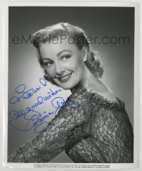 2j0648 VIRGINIA GREY signed 8.25x10 still '40s smiling c/u in lace blouse looking over shoulder!