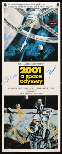 2j0698 2001: A SPACE ODYSSEY signed 14x36 commercial poster '95 by Gary Lockwood AND Keir Dullea!