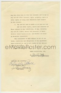 2j0054 LUCILLE BALL/DESI ARNAZ signed contract '68 by BOTH members of this legendary couple!