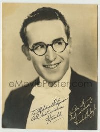 2j0191 HAROLD LLOYD signed 7x9 fan photo '30s smiling portrait in tuxedo with his trademark glasses!