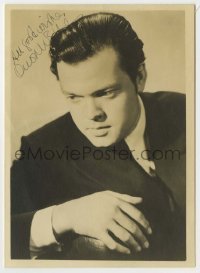 2j0213 ORSON WELLES signed 5x7 fan photo '40s great portrait of the legendary Hollywood star!