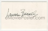 2j0776 LAUREN BACALL signed 3x5 index card '80s can be framed & displayed with a repro still!