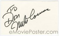 2j0782 MIKE CONNORS signed 3x5 index card '90s with two photos and a biography!