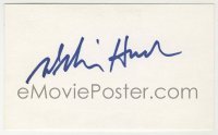 2j0798 WILLIAM HURT signed 3x5 index card '80s it can be framed & displayed with a still!