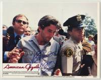 2j0253 AMERICAN GIGOLO signed LC #7 '80 by Richard Gere, who's a male prostitute getting arrested!