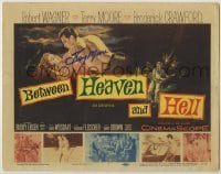 2j0224 BETWEEN HEAVEN & HELL signed TC '56 by Terry Moore, art of her w/ barechested Robert Wagner!