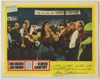2j0296 ELMER GANTRY signed LC #8 '60 by Jean Simmons, who's greeting guests at the rivival!