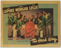 2j0309 HARD WAY signed LC '42 by Joan Leslie, who's surrounded by many men on bench!