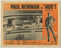 2j0319 HUD signed LC #2 '63 by Patricia Neal, great c/u with Paul Newman in convertible car!