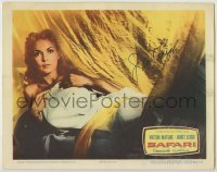 2j0377 SAFARI signed LC '56 by Janet Leigh, who's laying in bed covered only by her sheets!