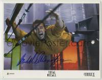 2j0405 TOTAL RECALL signed LC #1 '90 by Arnold Schwarzenegger, great close up action scene!