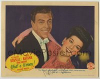 2j0414 WHAT A WOMAN signed LC '43 by Rosalind Russell, who has her arm around Willard Parker!