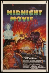 2j0682 MIDNIGHT MOVIE MASSACRE signed 1sh '88 by Ann Robinson, sci-fi monster art by Joel Andrews!