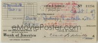 2j0060 CECIL B. DEMILLE signed 3x7 canceled check '49 he paid $200 to his wife Constance DeMille!
