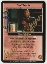 2j0885 JULIE CAITLIN BROWN signed trading card '97 as Na'Toth in TV's Babylon 5, cool game card!