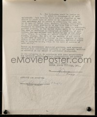 2j0070 LILLI PALMER signed 9x11 agreement '46 hired to play Gina in Fritz Lang's Cloak & Dagger!