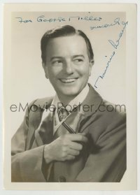 2j0169 MAURICE EVANS signed 5x7 photo '40s great smiling portrait wearing suit & tie!