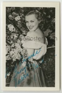 2j0176 NOREEN NASH signed 4x6 photo '40s sexy smiling close up with bare shoulder & flowers!