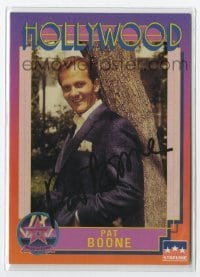 2j0926 PAT BOONE signed 3x4 trading card #53 '91 portrait of the legendary singer/songwriter/actor!