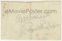 2j0113 PAUL ROBESON signed 3x5 cut menu page '38 on the back of a handwritten English menu!