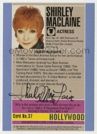 2j0951 SHIRLEY MACLAINE signed trading card '91 from the Hollywood Walk of Fame set by Starline!