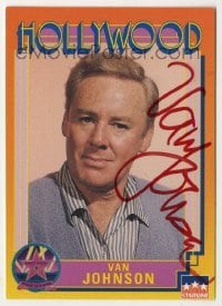 2j0962 VAN JOHNSON signed trading card '91 from the Hollywood Walk of Fame set by Starline!