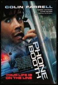 2j0689 PHONE BOOTH signed style A DS 1sh '03 by Colin Farrell, directed by Joel Schumacher!